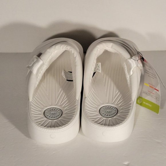 Ugg Maxxer White Woven LOGO Slide Sandal Sugarcane EVA Men's Shoes Sz 11 New - Picture 3 of 7